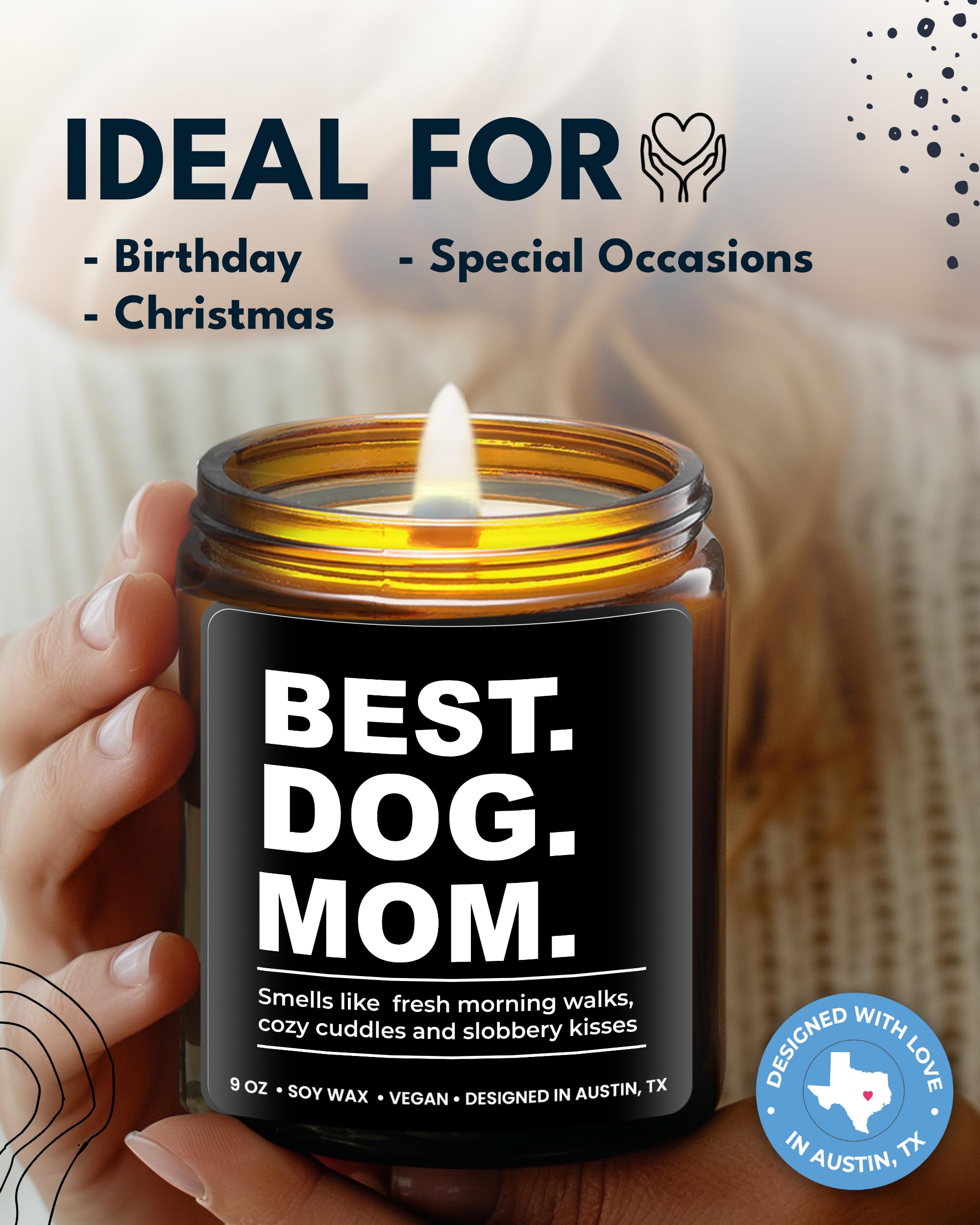 Funny Best Dog Mom Soy Candle - Unique Gifts for Dog Lovers Women | Birthday, Mother's Day & Christmas Present Ideas | Perfect for Home Decor, Relaxation & Pet Lover Gifts