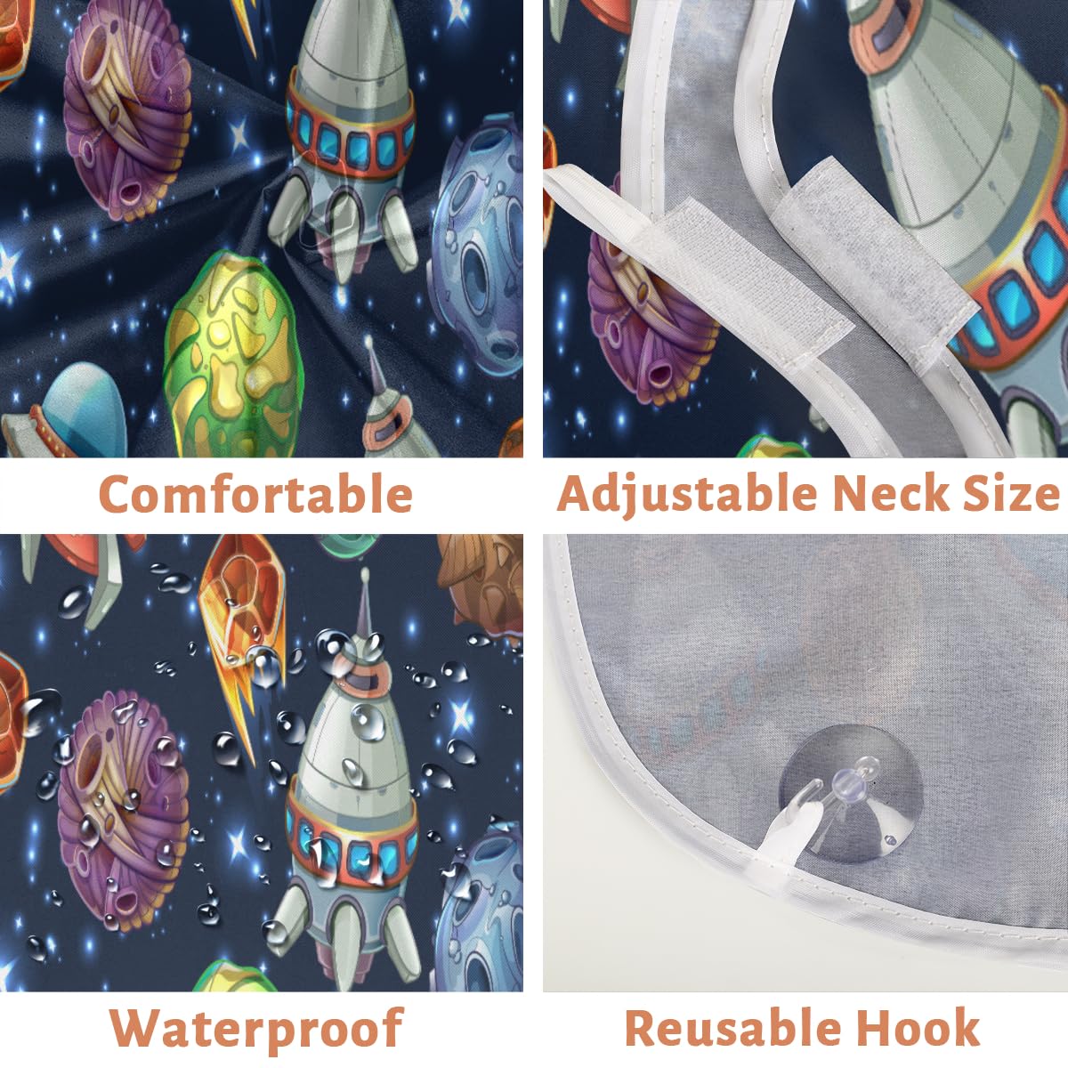 Space-Themed Beard Bib for Men - Non-Stick Shaving Apron with Suction Cups | Beard Hair Catcher for Grooming | Perfect Birthday Gift for Husband & Dad | Ideal for Home Barbers & Travel Shaving