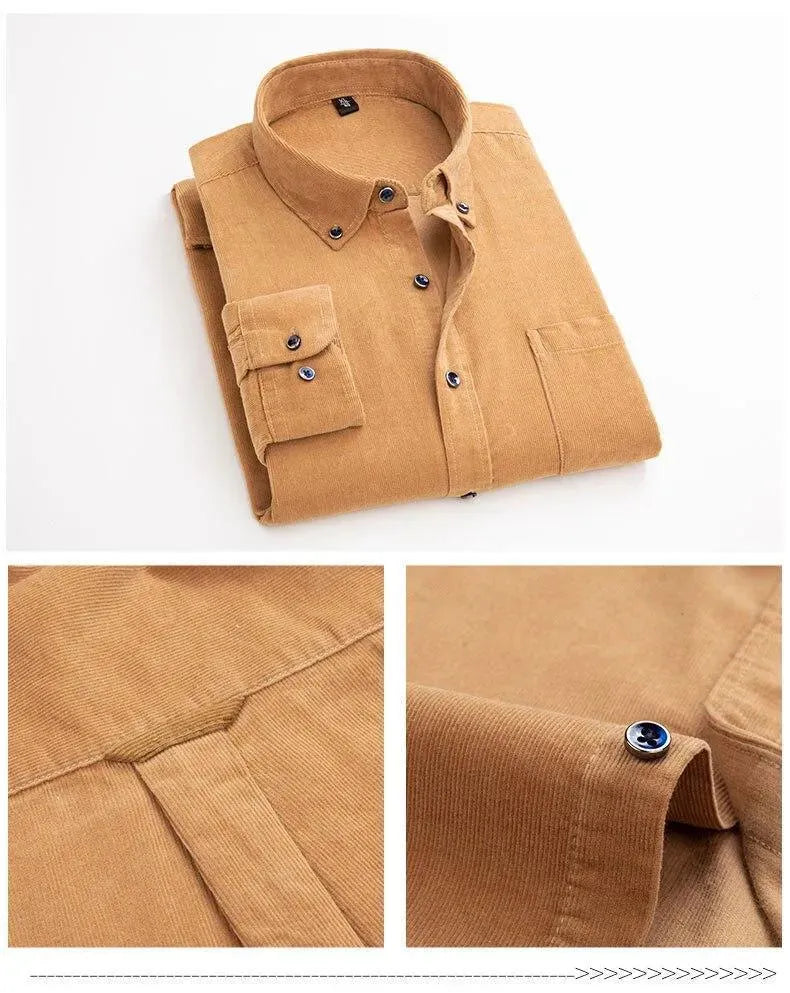 Men's Corduroy Shirt for Wales - Comfortable & Stylish Casual Button Down Shirt for Everyday Wear, Outdoor Activities & Work