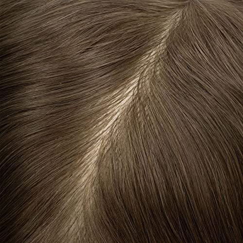 Premium 8x10 Inches Men's Hair Toupee - Soft Thin Skin Human Hair System with PU Base & Front Lace | Natural Single Knot #8 Light Blonde | Daily Wear Replacement Hairpiece for Thinning Hair & Baldness | Perfect for Work, Dating & Special Occasions