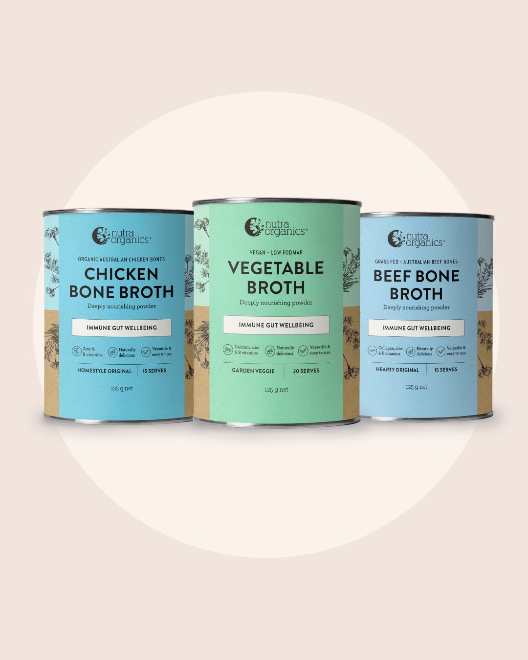 Best Selling Broth Powder Bundle - Chicken, Beef & Vegetable Flavor - Instant Soup Mix for Cooking, Camping & Meal Prep - High Protein & Low Sodium