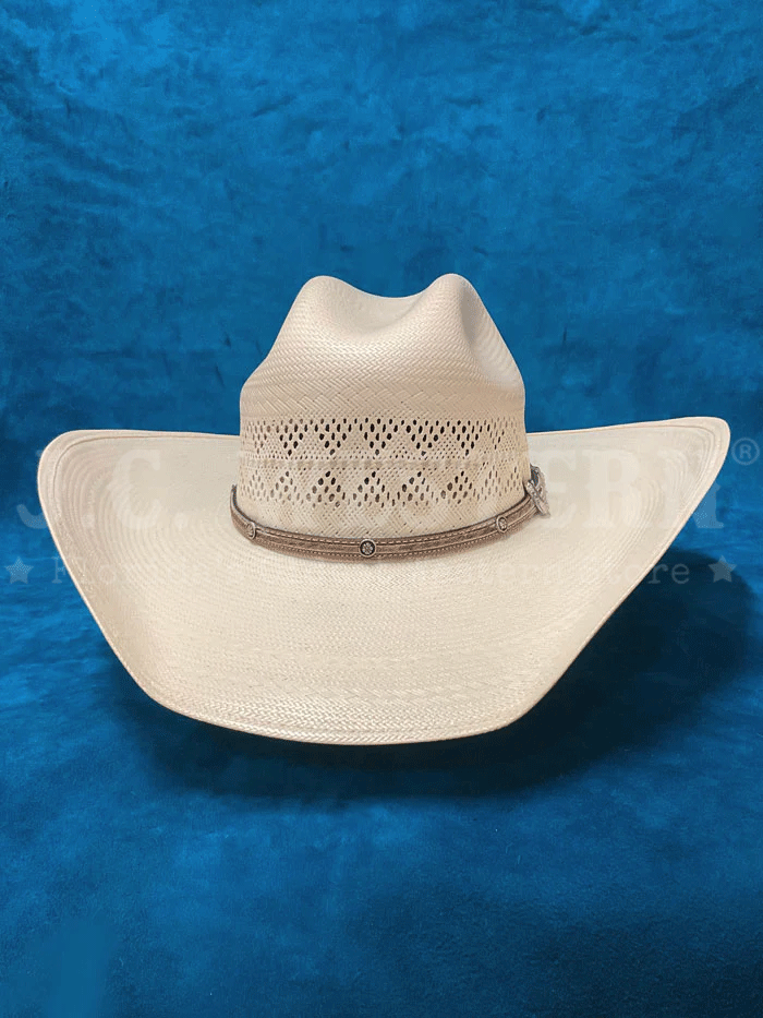 Larry Mahan MSP430PALX 10X Cowboy Hat - Ivory Straw Western Hat for Men - Perfect for Rodeo, Country Music Festivals & Outdoor Adventures