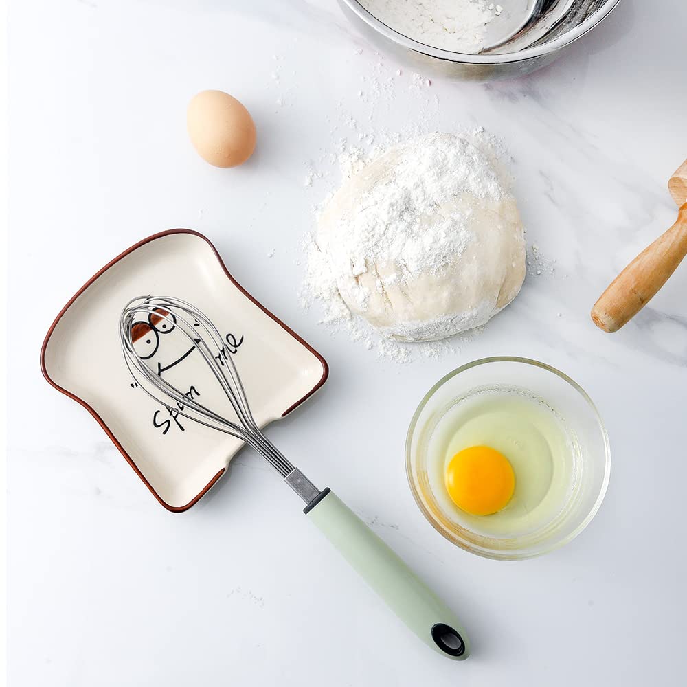 Funny Ceramic Spoon Rest - Cute Toast Design Kitchen Counter & Stove Top Holder - Dishwasher Safe Decorative Accessories - Perfect for Breakfast Nook, Coffee Bar & Kitchen Decor