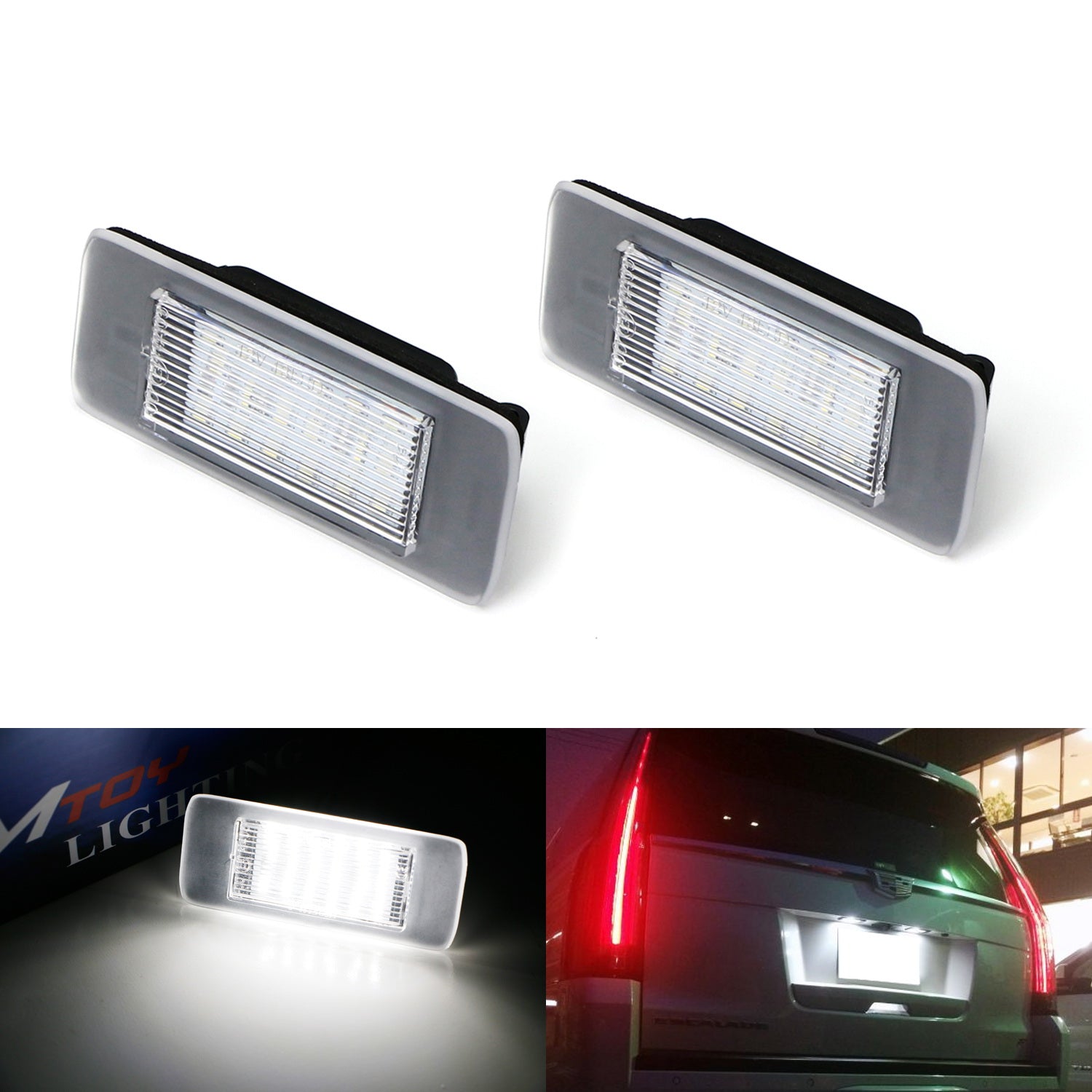 Exact Fit LED License Plate Light Assembly for Chevy Suburban, Escalade, Yukon, Malibu - Bright & Durable Replacement - Perfect for Night Driving & Enhanced Safety