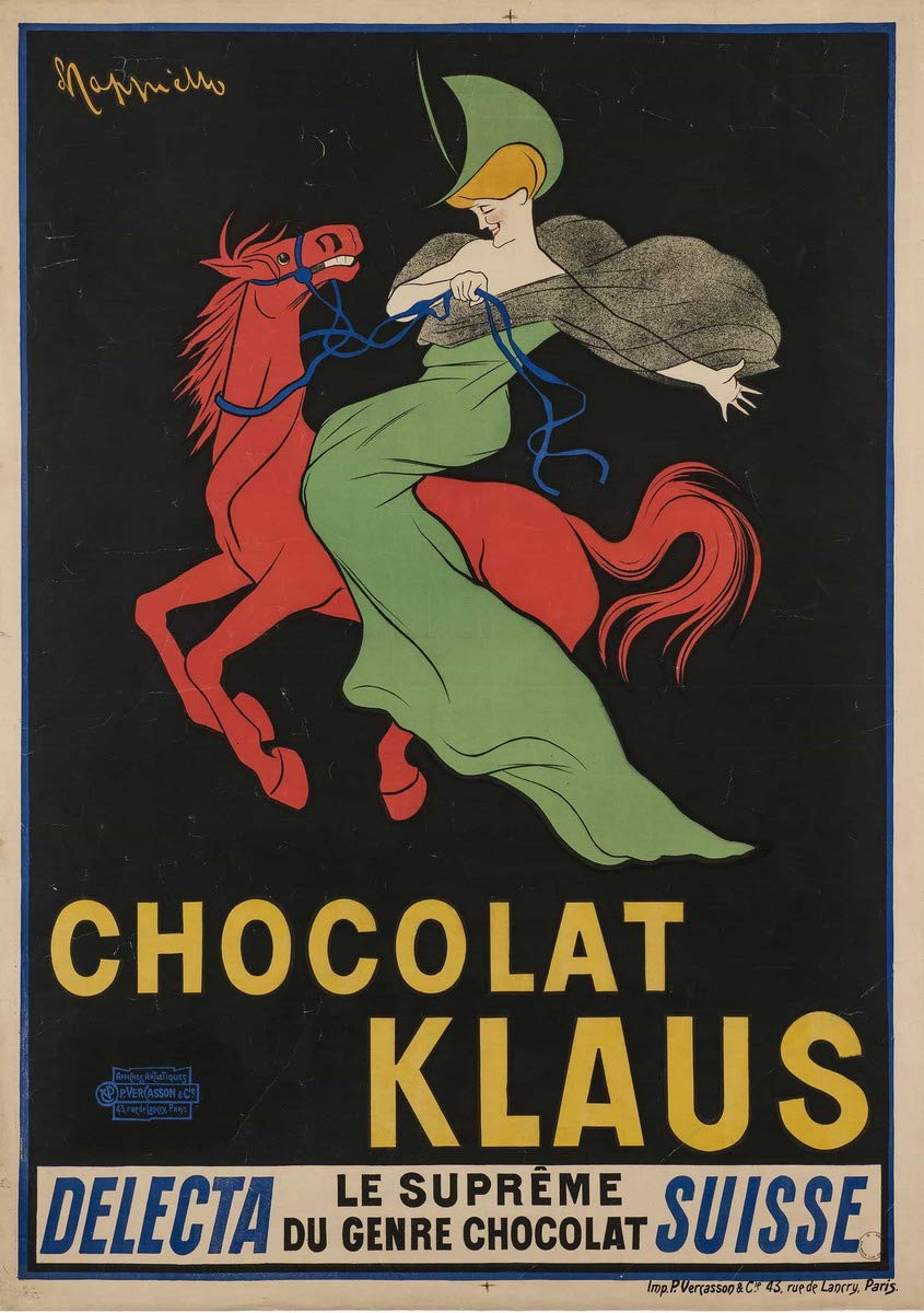 Berkin Arts Leonetto Cappiello Giclee Print - Famous Vintage Chocolate Advertisement Art Poster Reproduction - Premium Wall Decor for Home & Office (Klaus Chocolate Collection) - Perfect for Living Room, Bedroom or Cafe Decoration