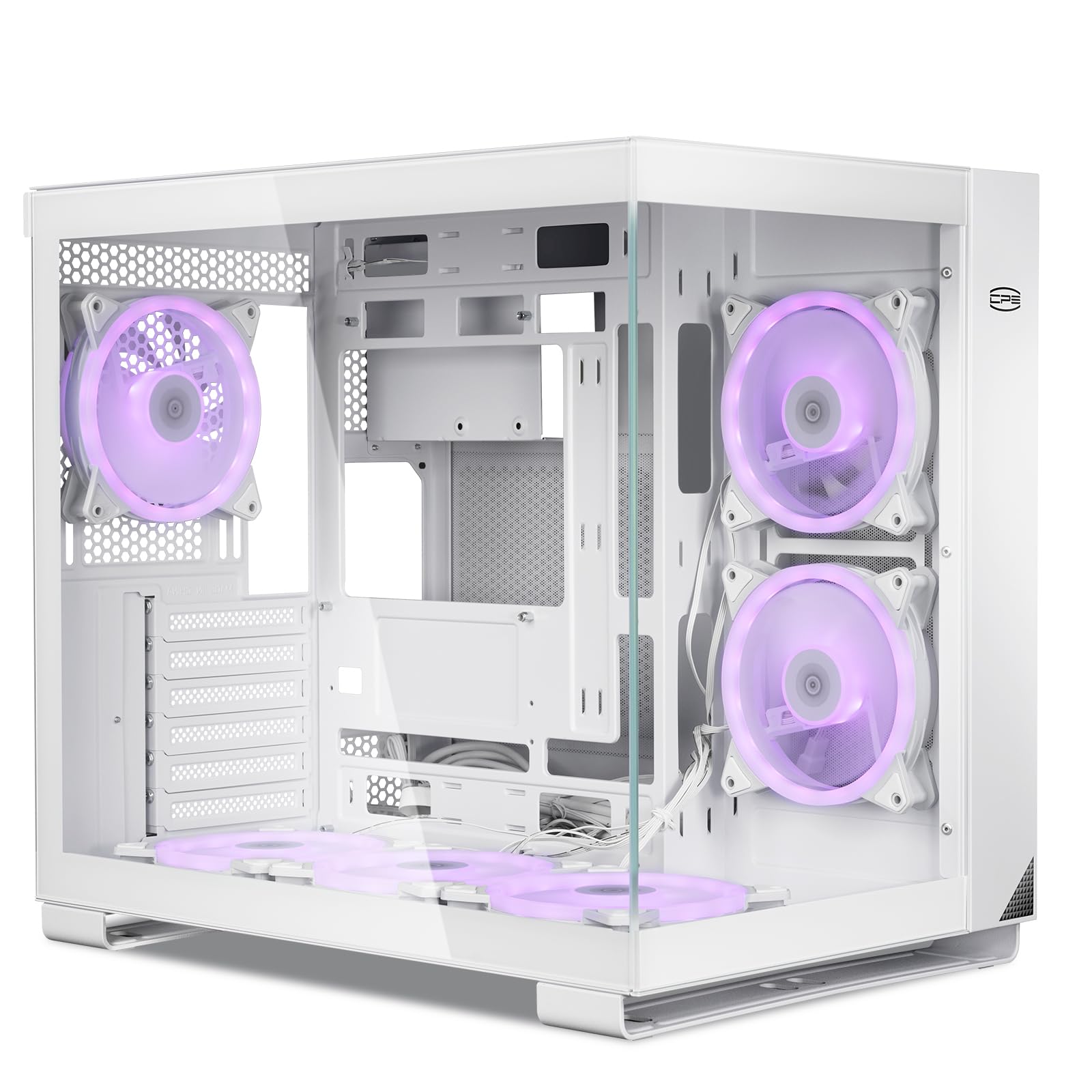 PCCOOLER C3T500 ARGB Mid Tower Gaming PC Case - ATX/M-ATX/ITX Motherboard Compatible with 6 ARGB Fans, Column-Free Design, 360mm Radiator & 400mm GPU Support - Easy Installation (White) | Perfect for High-Performance Gaming Rigs & Streaming Setups