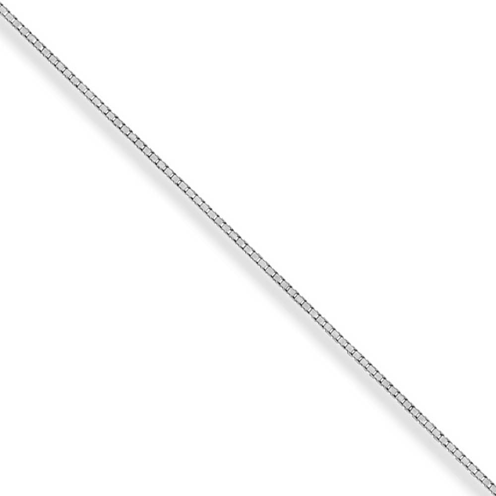 The Black Bow 1mm 14k White Gold Solid Classic Box Chain Necklace for Women, Perfect for Everyday Wear, Gifts, and Special Occasions