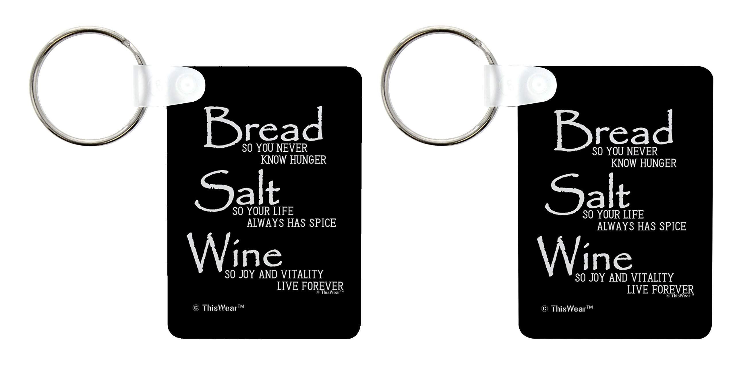 Real Estate Closing Gift for Women - 2-Pack Aluminum Keychain Set with 'Wonderful Life' Quote - Perfect for Housewarming, New Homeowner & Client Appreciation Gifts (Bread, Salt & Wine Design)