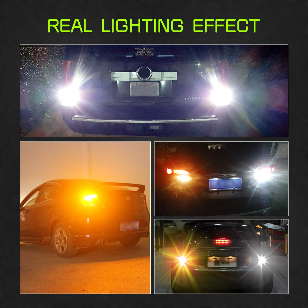 3157 3157A LED Turn Signal Bulbs - CANBUS Ready with Resistors, Dual Color White/Amber, Super Bright 1600LM, Switchback Function - Compatible with 3156 4157 DRL Daytime Running Lights - 3014 120SMD 6500K (Pack of 2) - Perfect for Cars, Trucks, SUVs and Motorcycles - Upgrade Your Vehicle's Safety and Style