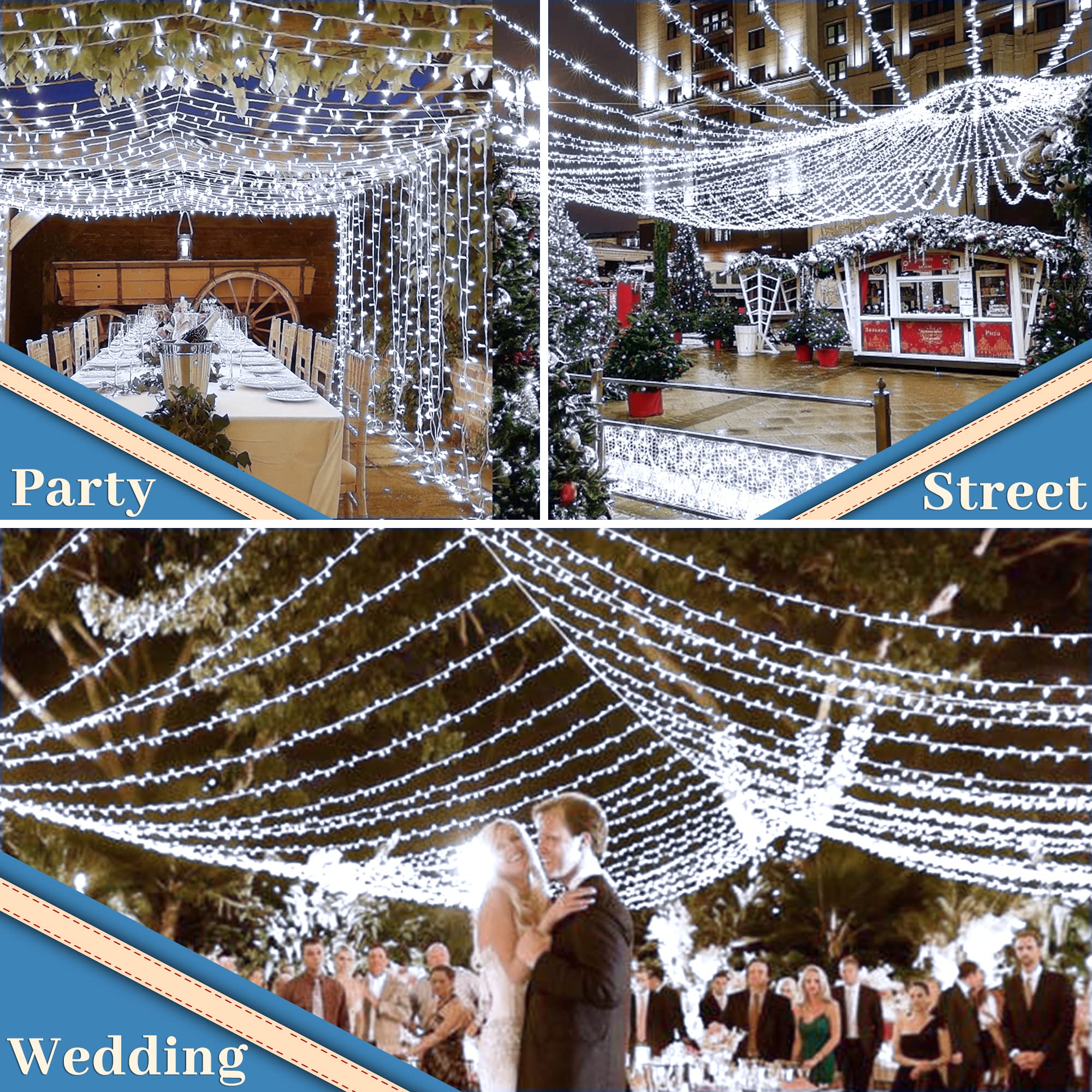 XURISEN 403FT Christmas Lights - 1000 LED Super Long String Lights with 8 Modes & Memory Timer, Plug-in Twinkle Fairy Lights for Home, Xmas, Party, Wedding Decor - Perfect for Indoor/Outdoor Holiday Lighting, Backyard, Garden, and Special Events