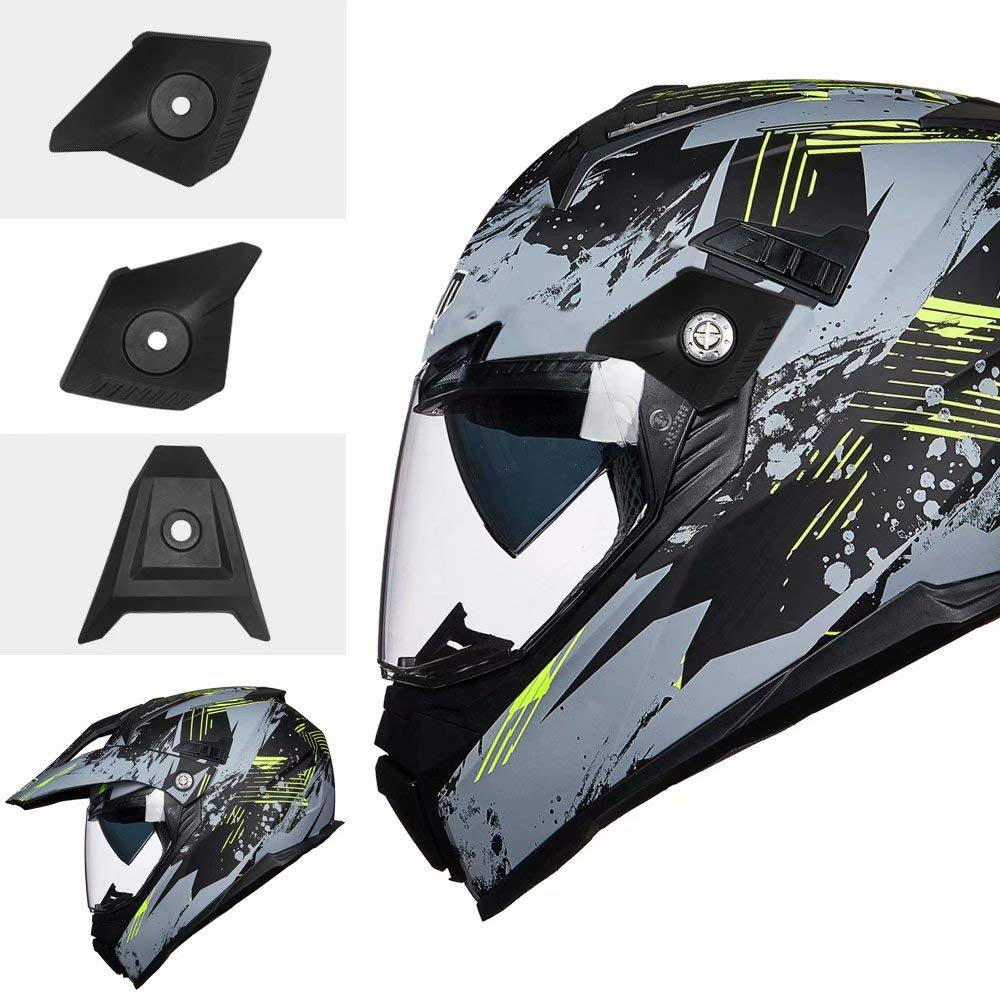 ILM Off Road Motorcycle Helmet - DOT Certified Dual Sport Full Face Helmet with Sun Visor for Dirt Bike, ATV & Motocross Riding - Model 606V - Perfect for Trail Riding, Adventure Tours & Off-Road Racing