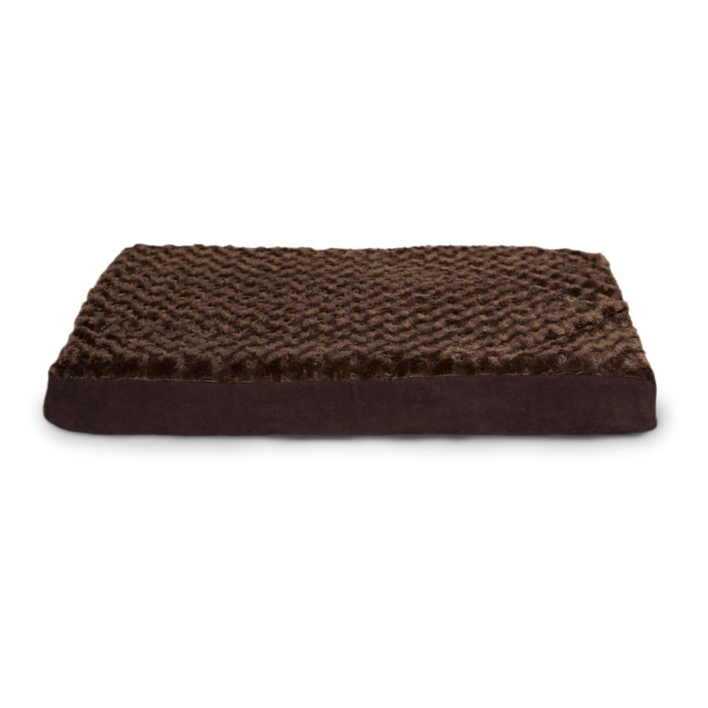 Furhaven Cooling Gel Dog Bed for Large & Medium Dogs - Removable Washable Cover, Ultra Plush Faux Fur & Suede Mattress - Supports Pets Up to 55 lbs - Chocolate Color (Large) - Perfect for Hot Weather & Indoor Comfort