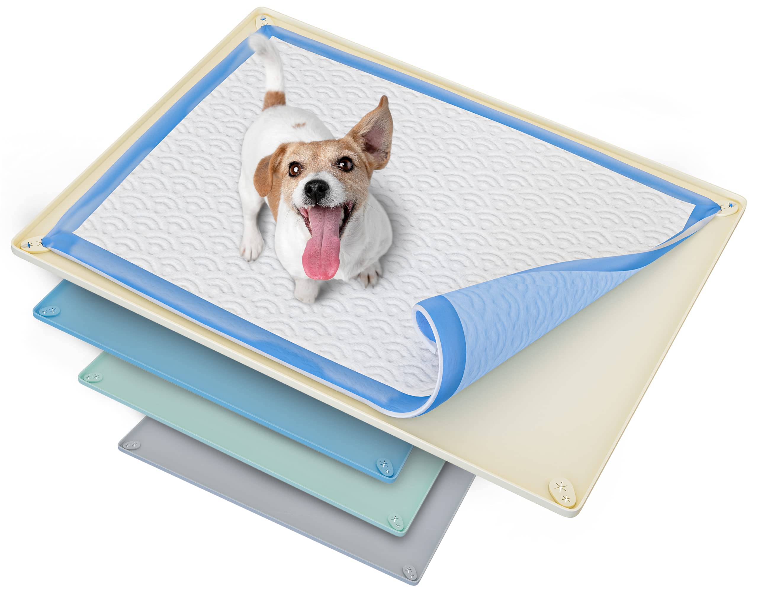 Skywin Silicone Pee Pad Holder Tray for Dogs - No Spill & Leak Proof Puppy Training Pad Holder (30