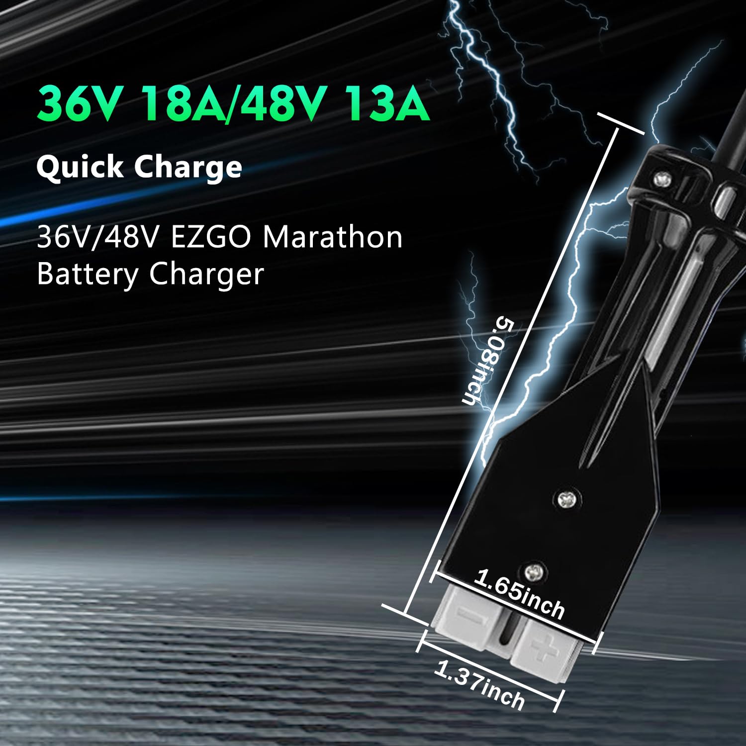36V/48V Golf Cart Battery Charger - 18A for 36V, 13A for 48V - Smart Charger for EZGO Marathon Carts - Compatible with Lithium, LiFePO4, Lead-Acid AGM/Gel/SLA Batteries - Anderson SB-50 Plug - Perfect for Home, Golf Course & RV Use