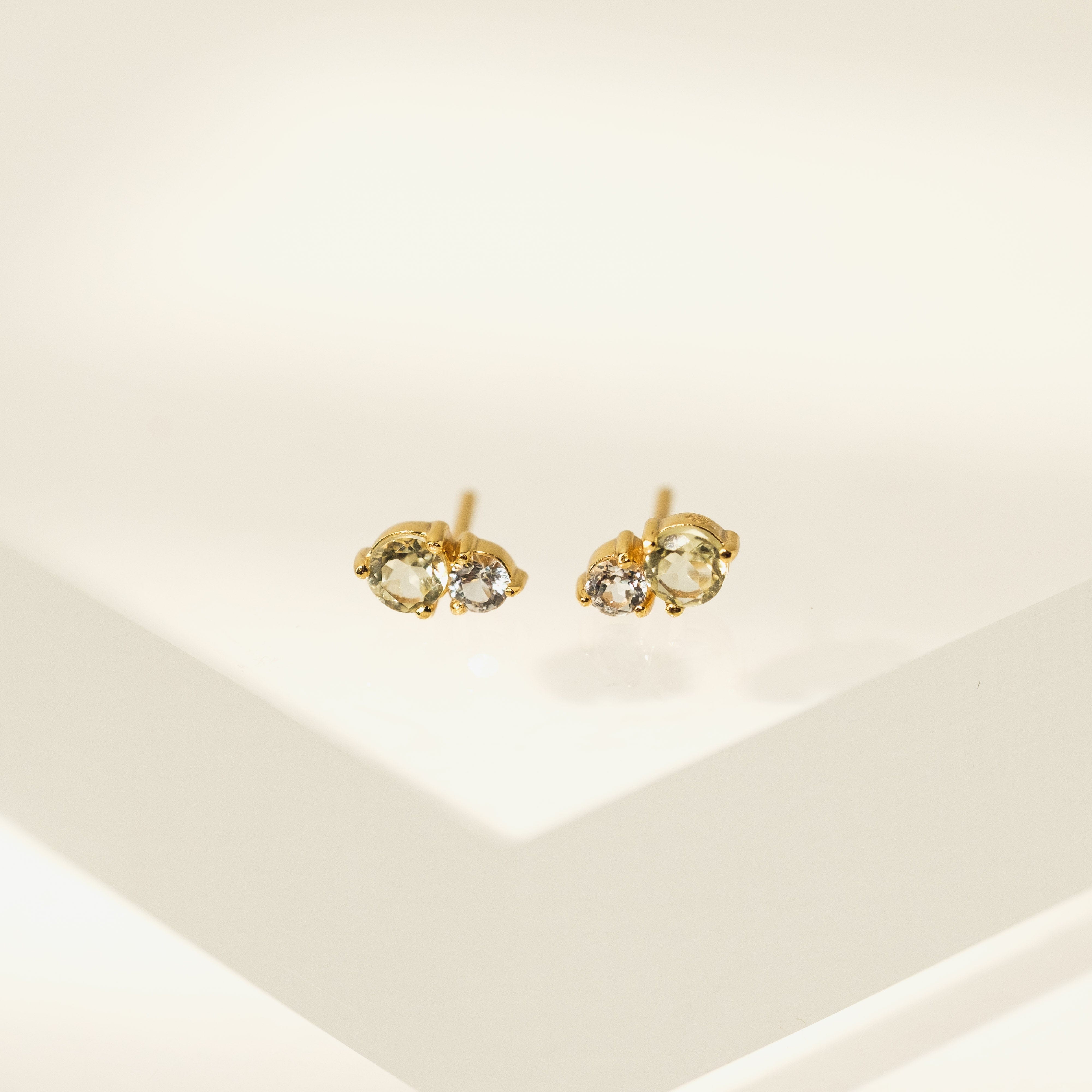 Luma Gemstone Stud Earrings for Women - 14K Gold Plated Cubic Zirconia Earrings | Perfect for Everyday Wear, Gift Giving & Special Occasions