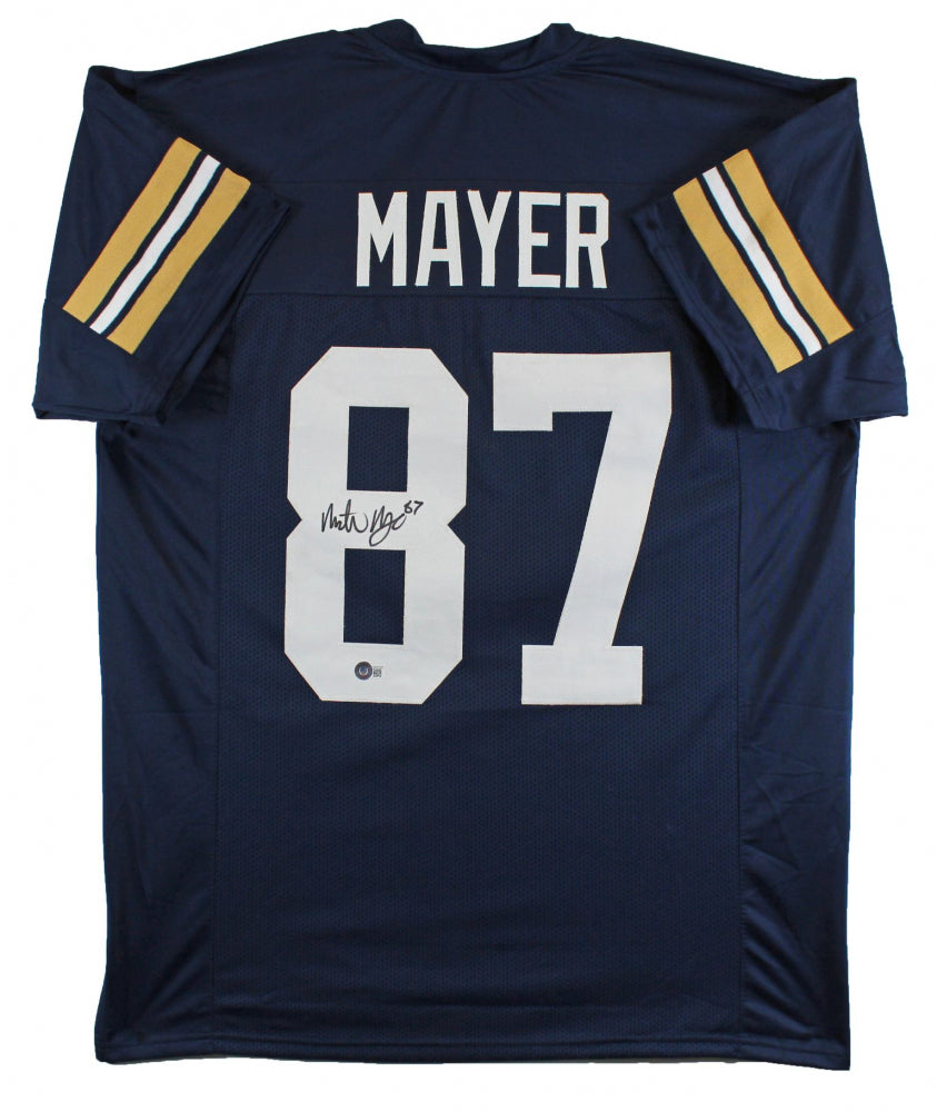 Michael Mayer Autographed Notre Dame Fighting Irish 2021 Shamrock Series Blue Football Jersey - Limited Edition Collectible for Fans & Memorabilia Enthusiasts