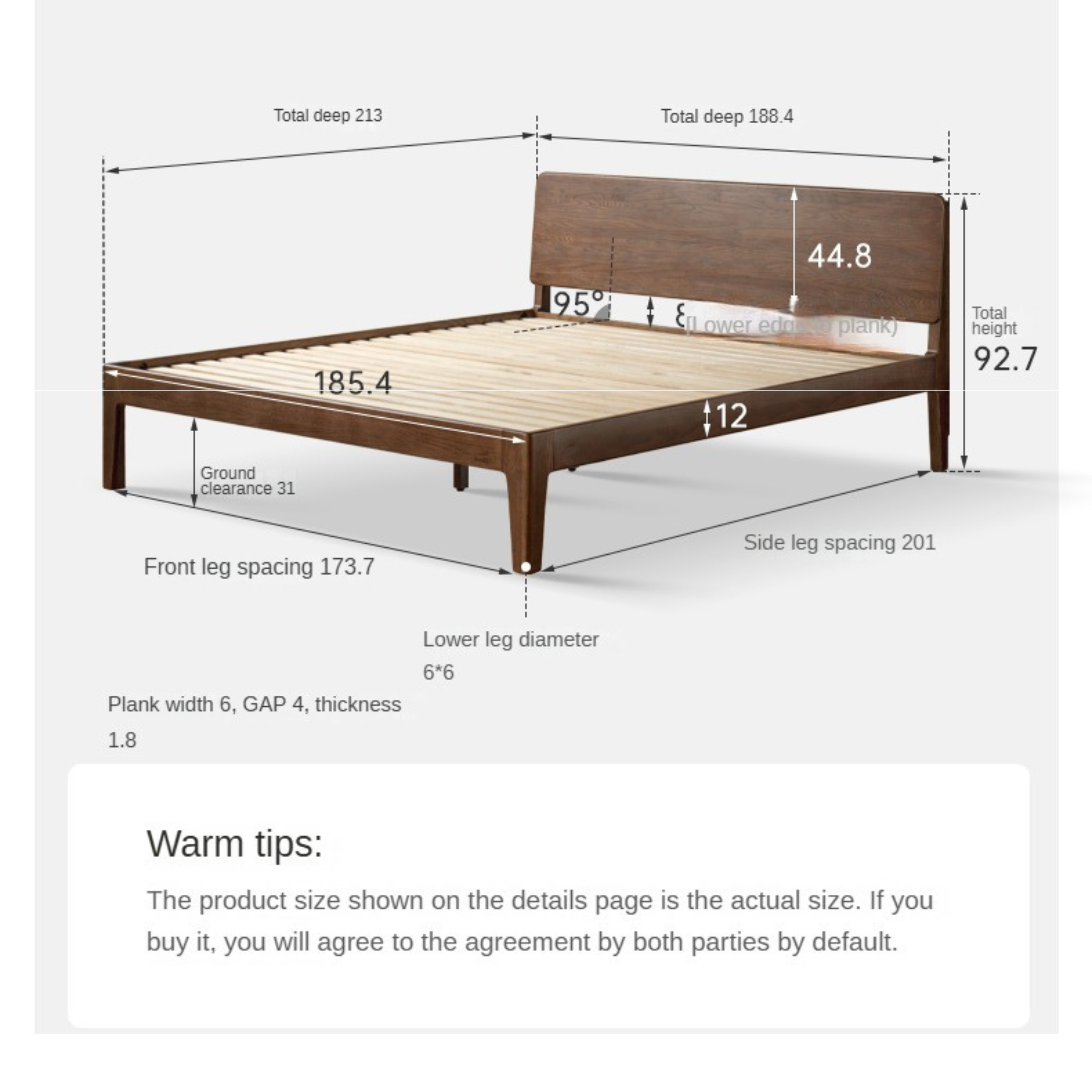 Solid Oak Wood High Back King Size Bed Frame - Sturdy & Elegant for Master Bedroom, Guest Room, or Luxury Hotel Decor