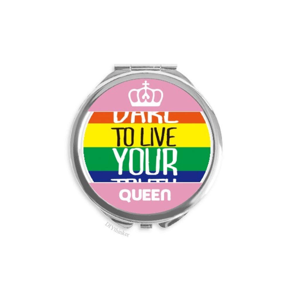 LGBT Rainbow Flag Mini Double-Sided Portable Makeup Mirror - Compact Travel Mirror for Pride Events, Home Vanity & LGBTQ+ Support