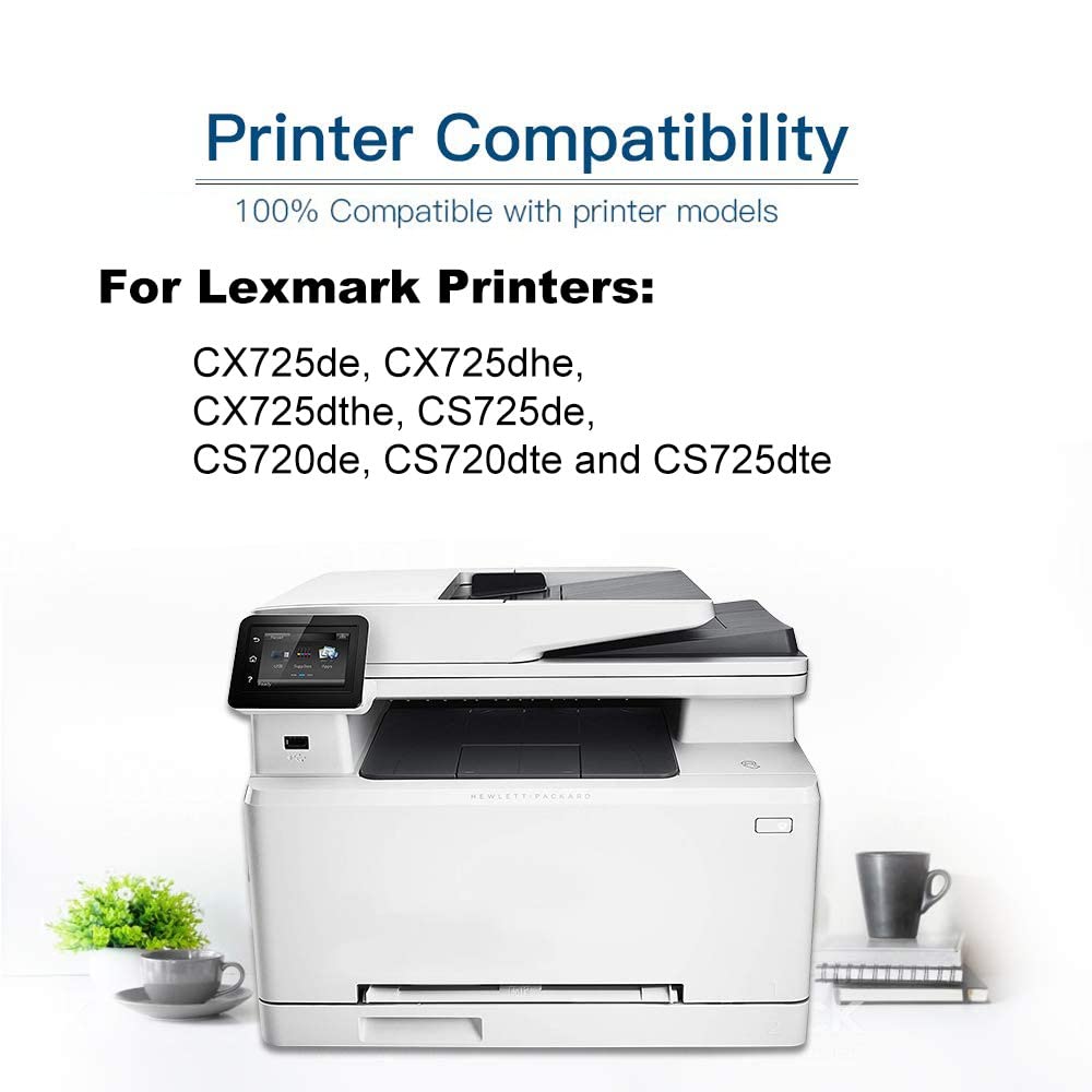8-Pack High Yield Toner Cartridge for CX725de Printers - Home & Office Use