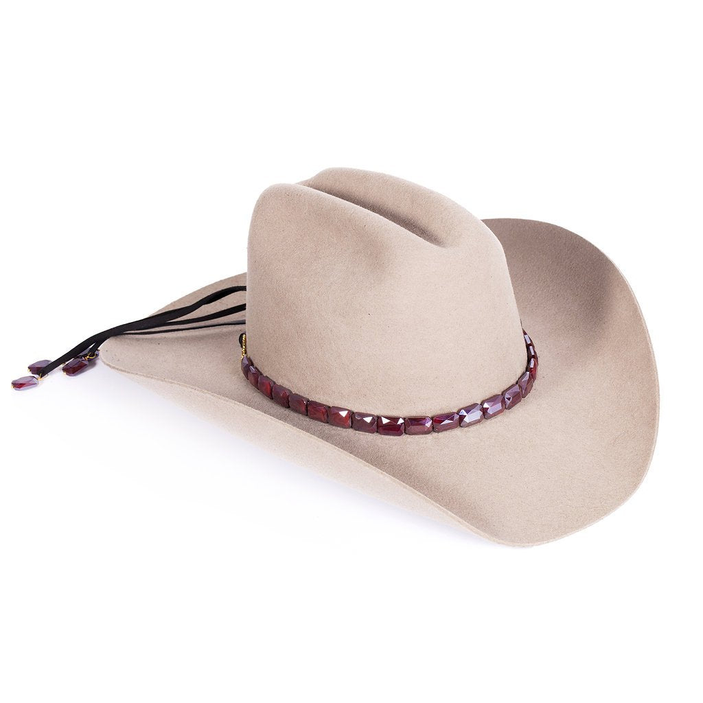 Stylish Faceted Walnut Hat Band - Handmade Wooden Headband for Cowboy Hats & Western Fashion - Perfect for Rodeo, Country Music Festivals & Outdoor Events