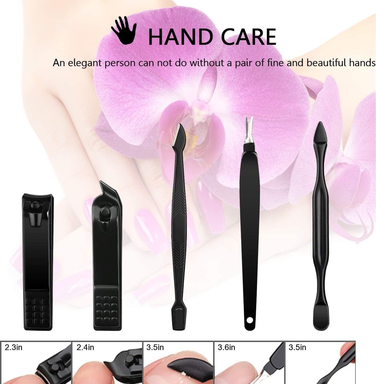 Dwiza Enterprise 12-in-1 Stainless Steel Manicure & Pedicure Kit - Professional Nail Clippers, Scissors, Acne Needle, Blackhead Remover, Cuticle Knife with Leather Travel Case - Perfect for Home, Salon & Travel Grooming