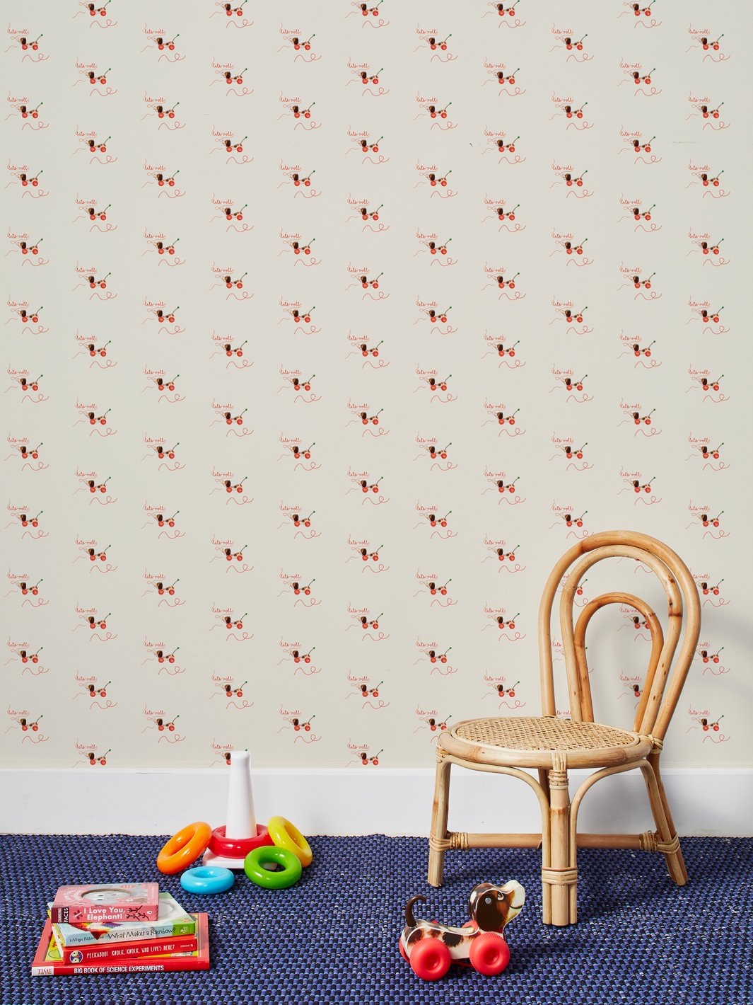 Fisher Price™ 'Lets Roll' Peel and Stick Wallpaper - Off White Removable Nursery Decor for Baby Rooms & Kids Play Areas