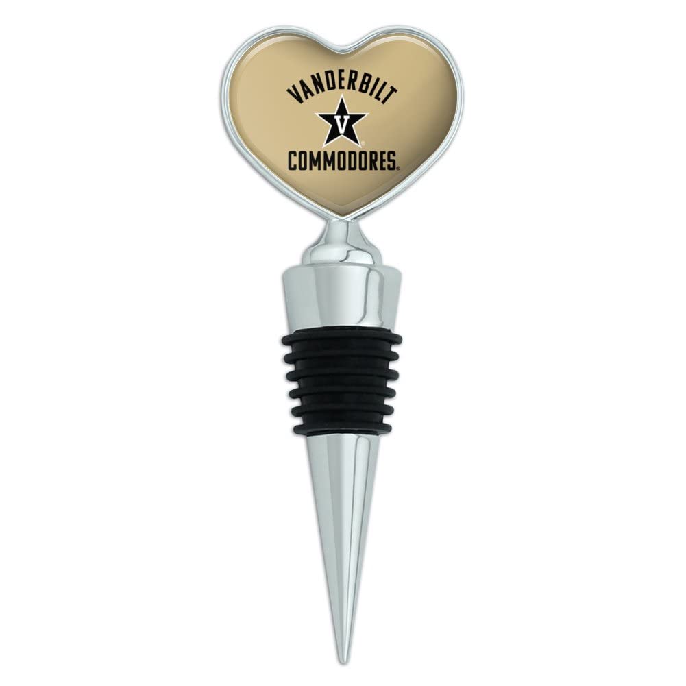 Vanderbilt Commodores Heart Love Wine Bottle Stopper - Perfect for Alumni Gifts, Game Day Parties & Wine Lovers