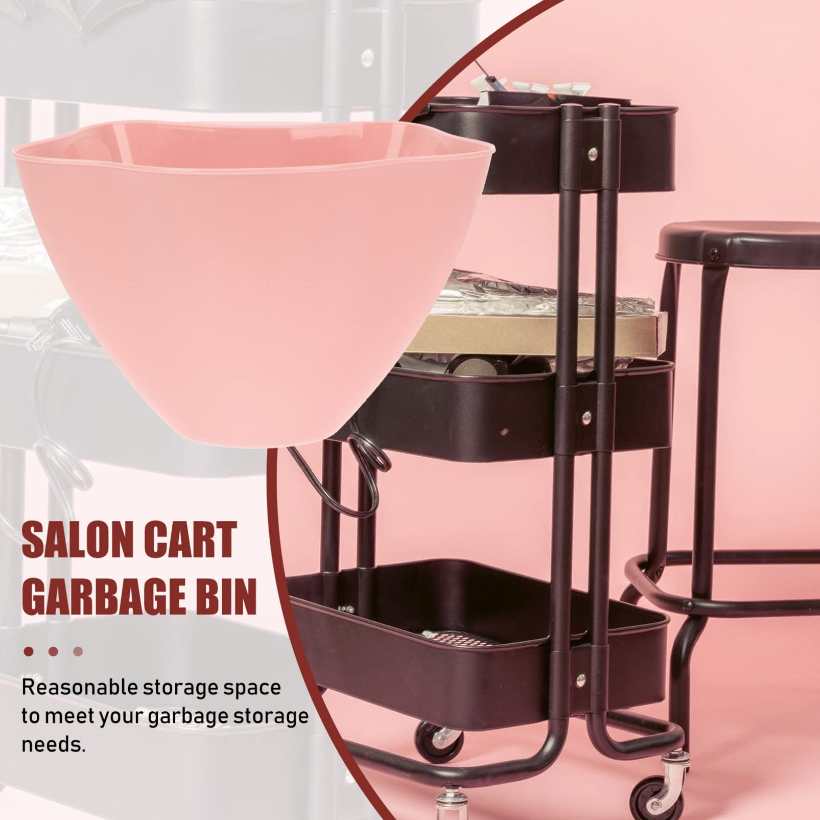 HEALLILY 2-Pack Hanging Trash Can Salon Cart - Wall Mounted Under Sink Garbage Bin for Kitchen, Bathroom, Bedroom - Space-Saving Wastebasket for Salon, RV, Office & Small Spaces