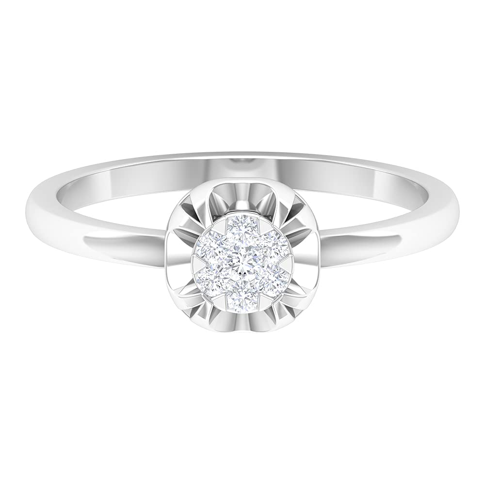 1/4 CT Round Cut Diamond Promise Ring for Women - Certified 14K Gold Engagement Ring - Perfect for Anniversaries, Proposals & Special Occasions
