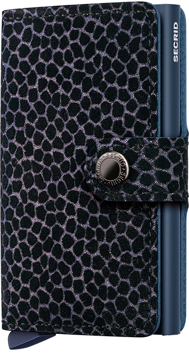 Secrid Mini Wallet for Women - Slim RFID Blocking Leather Card Holder (Giraffina Blue) - Perfect for Travel, Everyday Use & Minimalist Lifestyle