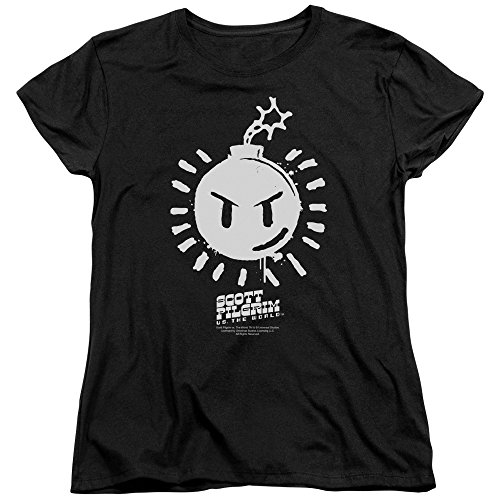 Trevco Scott Pilgrim Sex Bob-Omb Logo Women's Graphic T-Shirt | Vintage Band Tee for Fans | Perfect for Concerts, Cosplay & Casual Wear