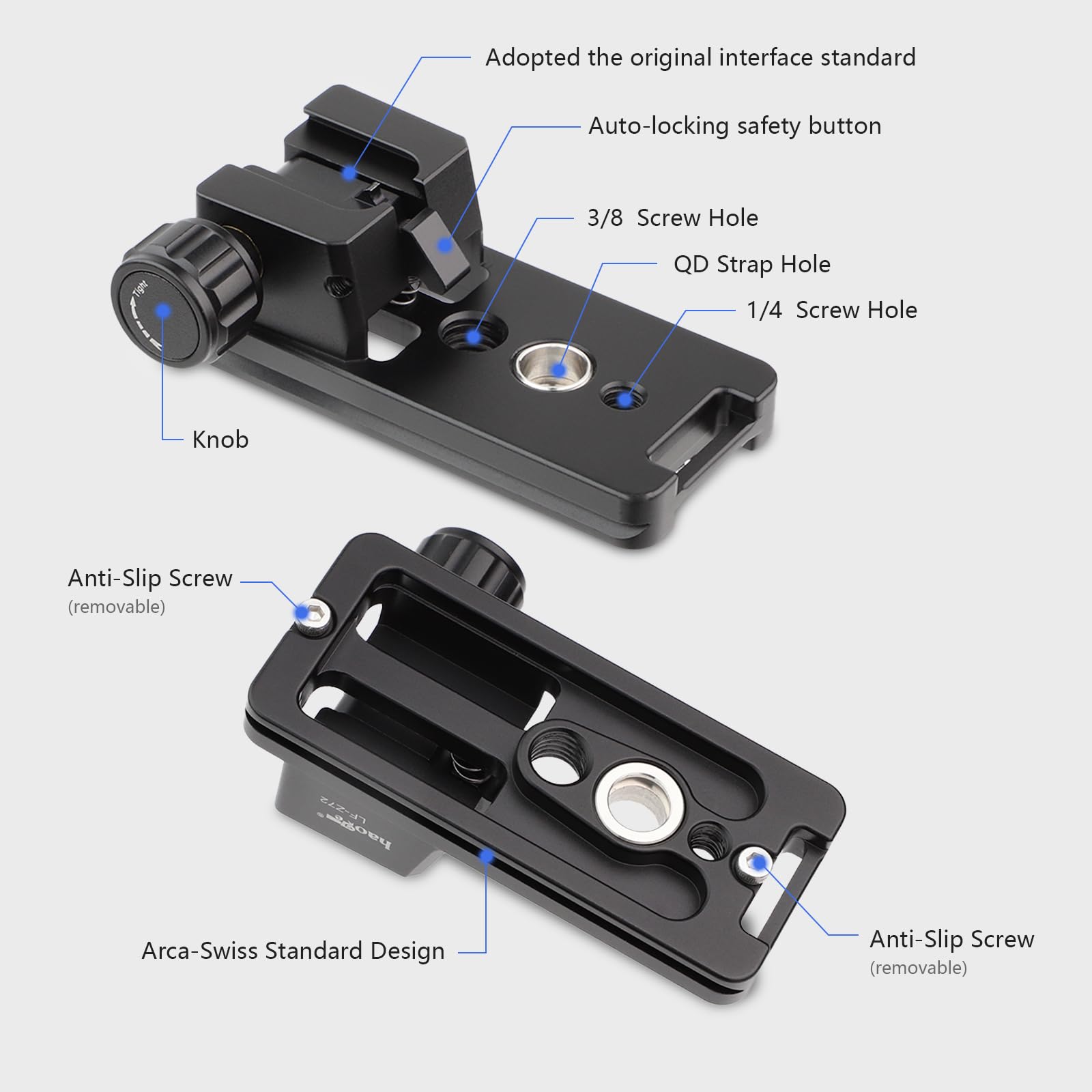 Haoge LF-Z72 Arca Swiss Tripod Mount Ring for Nikon Nikkor Z 70-200mm f/2.8 VR S Lens - Compatible with Z 70-200mm F2.8, Z 100-400mm F4.5-5.6 VR S, Z 400mm f/4.5 VR S, Z 600mm f/6.3 VR S - Perfect for Photography, Videography & Travel Shooting
