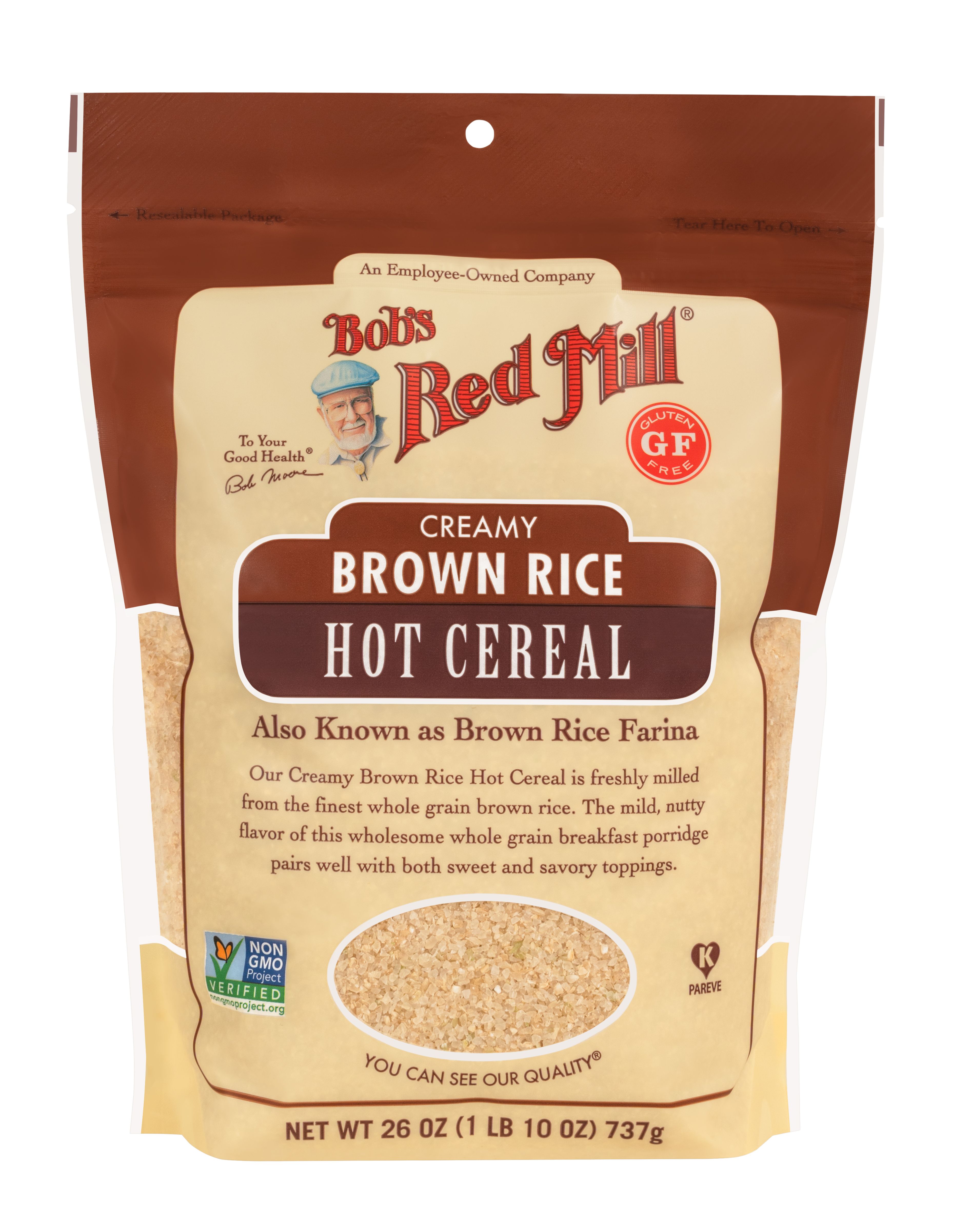 Organic Creamy Brown Rice Hot Cereal by Bob's Red Mill - Gluten-Free Breakfast Cereal for a Healthy Start | Perfect for Quick Meals & Vegan Diets