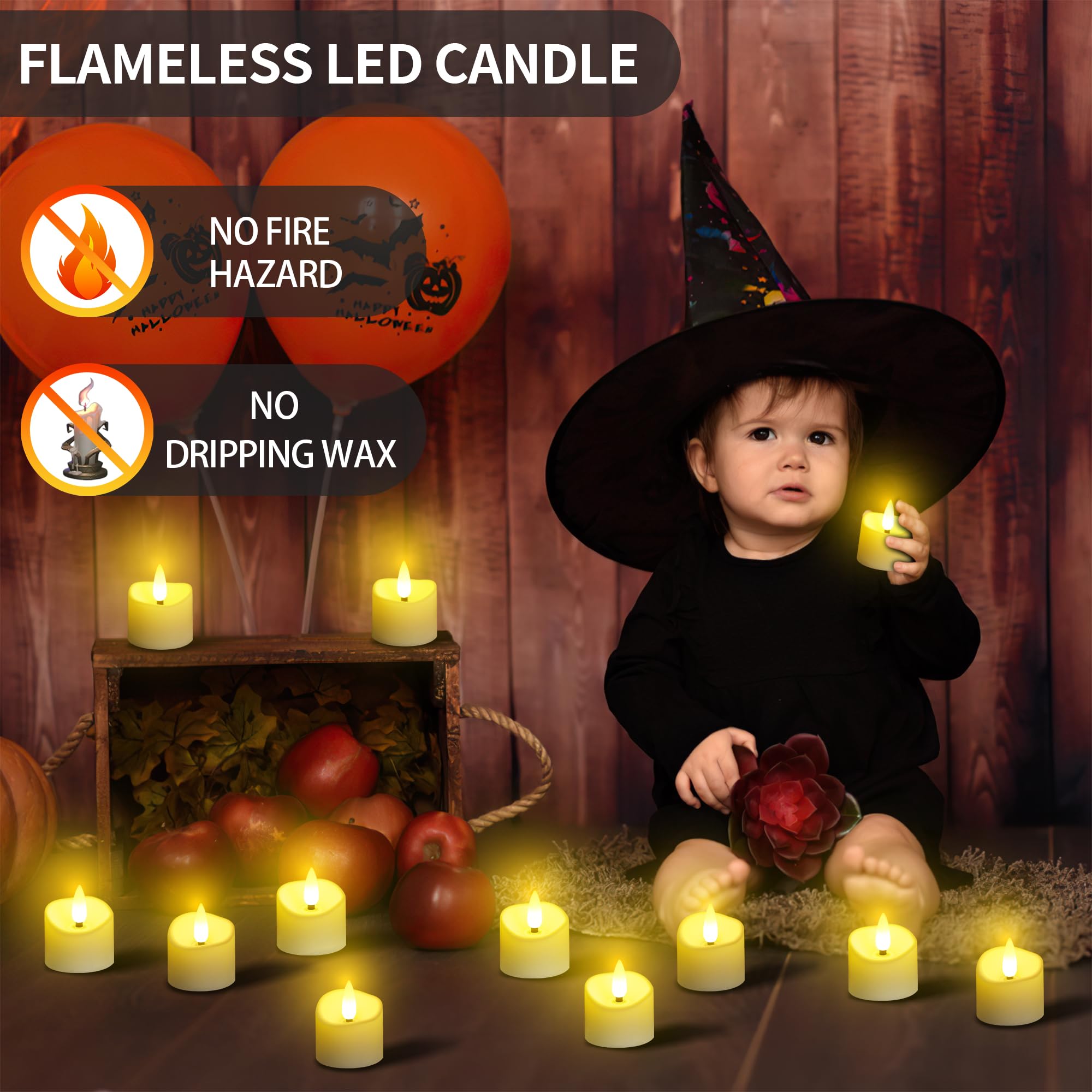 Daphomeu 12-Pack Flameless LED Candles with Remote & Timer, Flickering Electric Candles for Weddings, Parties, Halloween, Christmas - Perfect for Home Decor, Romantic Dinners & Holiday Centerpieces