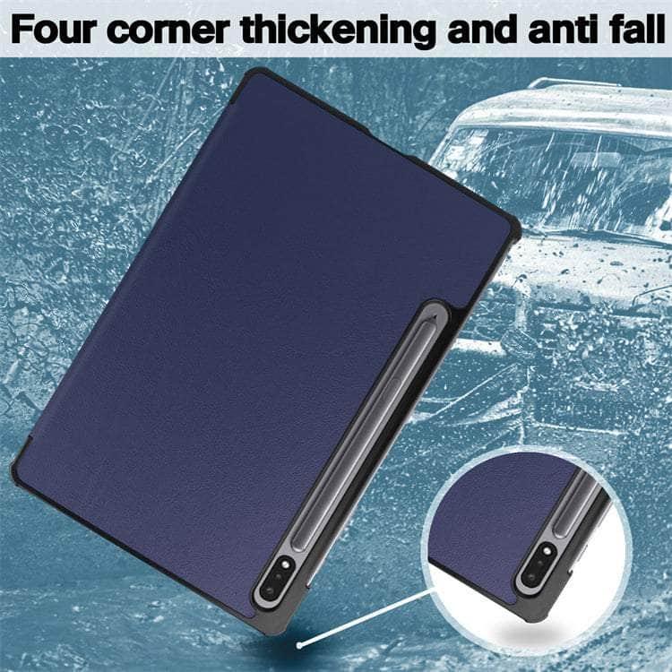 Premium PU Leather Stand Case for Samsung Galaxy Tab S8 Ultra - Slim Protective Cover with Auto Sleep/Wake for Business & Travel Use