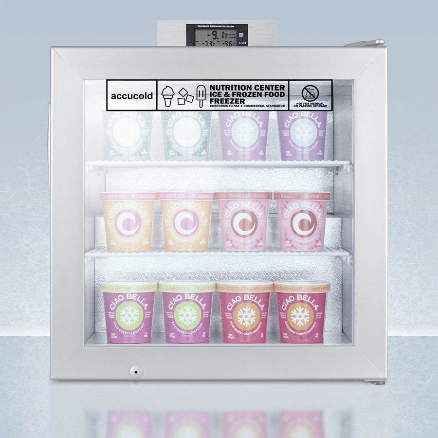 Accucold Compact Nutrition Center All Freezer SCFU386NZ - Energy Efficient Upright Freezer for Home, Office, or Restaurant Use - Perfect for Storing Frozen Foods, Ice Cream, and Meal Prep