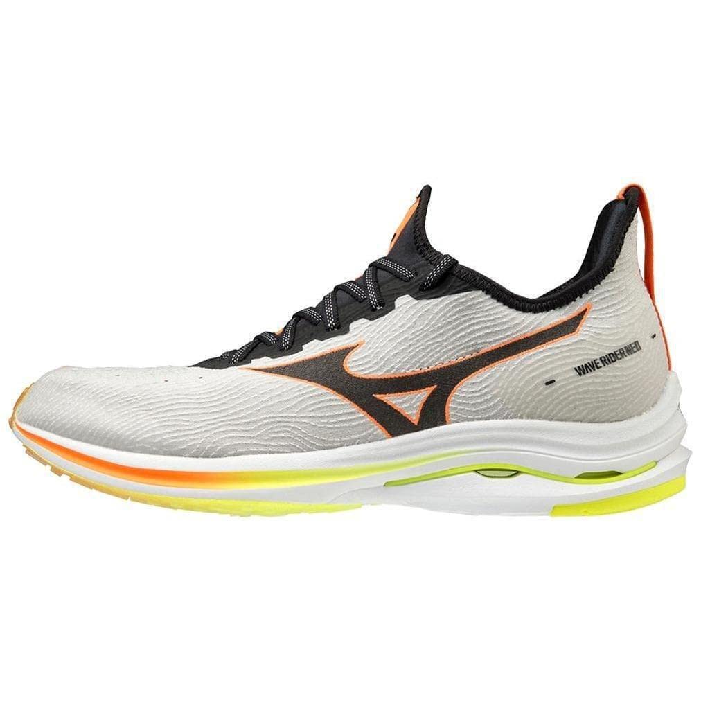 Mizuno Wave Rider Neo Men's Running Shoes - Beige/Fluorescent - Size 10 | Lightweight Cushioned Athletic Shoes for Jogging, Training & Marathon Running