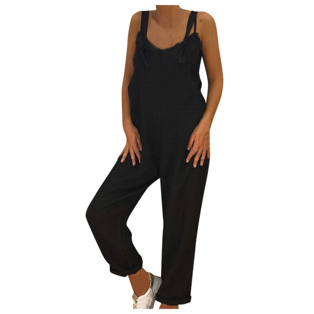 **Plus Size Women's Casual Washed Denim Jumpsuit - Loose Fit Bib Overalls & Romper for Everyday Wear, Outings, and Comfortable Loungewear**
