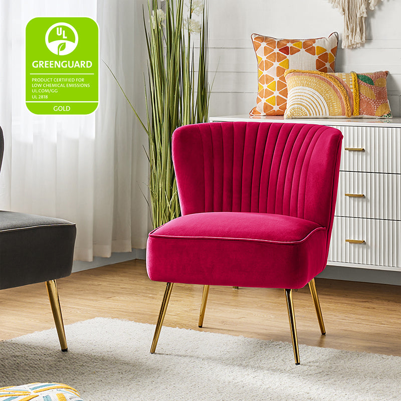 Lola Velvet Side Chair - Modern Upholstered Accent Chair for Living Room, Bedroom & Office - Soft Velvet Fabric with Sturdy Wooden Legs - Perfect for Dining, Lounge & Home Decor