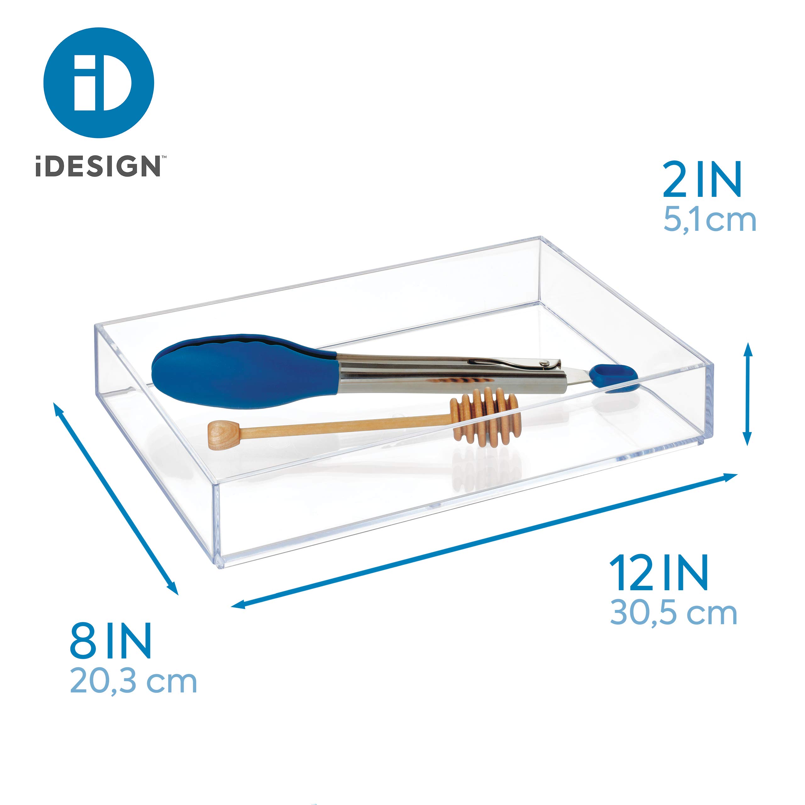 iDesign Clarity Plastic Drawer Organizer - Clear Storage Container for Vanity, Bathroom & Kitchen (8