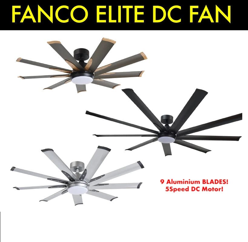 Fanco DC Elite 52 Inch Ceiling Fan with Remote Control - Ultra Quiet Energy Efficient - Perfect for Bedroom, Living Room & Outdoor Patio
