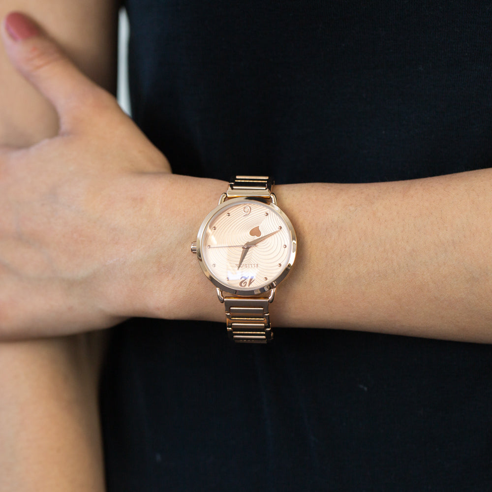 Ellis & Co 'Milana' Rose Gold Plated Women's Watch - Elegant Fashion Watch for Women, Perfect for Everyday Wear, Office & Special Occasions
