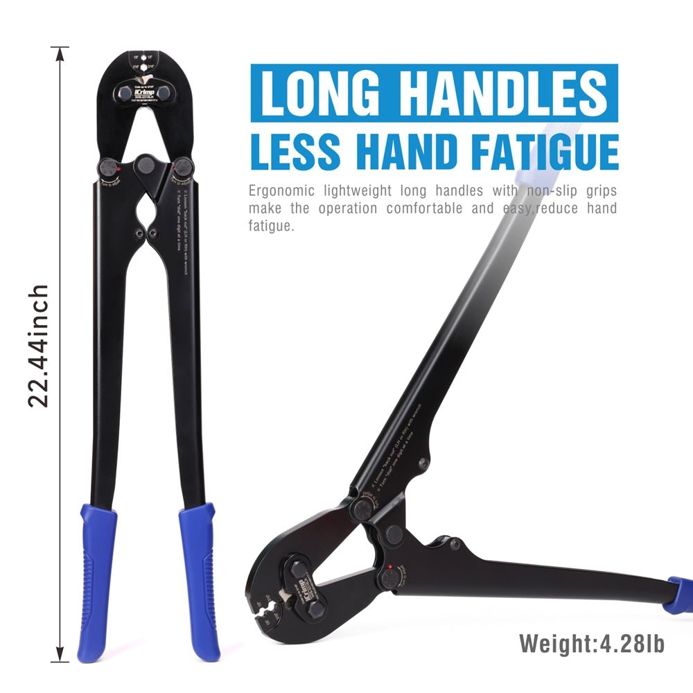 IWS 2316LR 22 Inch Stainless Steel Swage Stud Crimper Tool for 1/8