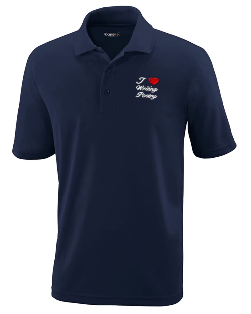 Custom Performance Golf Polo Shirts for Men & Women - Love Poetry Red Heart Design - Perfect for Golf Enthusiasts, Couples & Hobbyists - Ideal for Golf Tournaments, Date Nights & Casual Wear