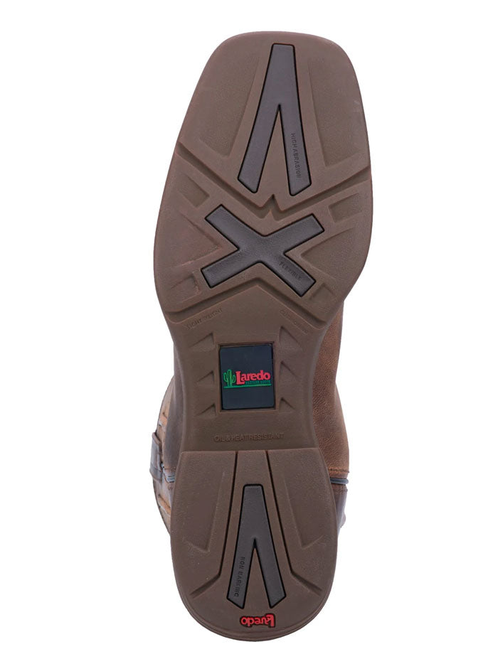 Laredo 7454 Men's Bennett Leather Boots - Distressed Tan Cowboy Boots for Western Riding & Casual Wear