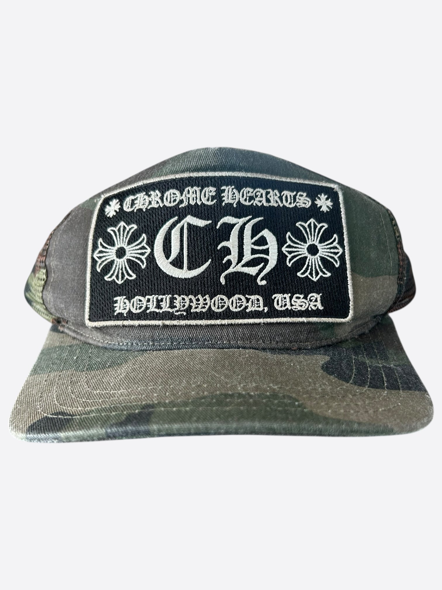 Chrome Hearts Green Camouflage Trucker Hat for Men & Women - Stylish Adjustable Baseball Cap for Outdoor, Streetwear & Fashion - Perfect for Hiking, Concerts & Daily Wear