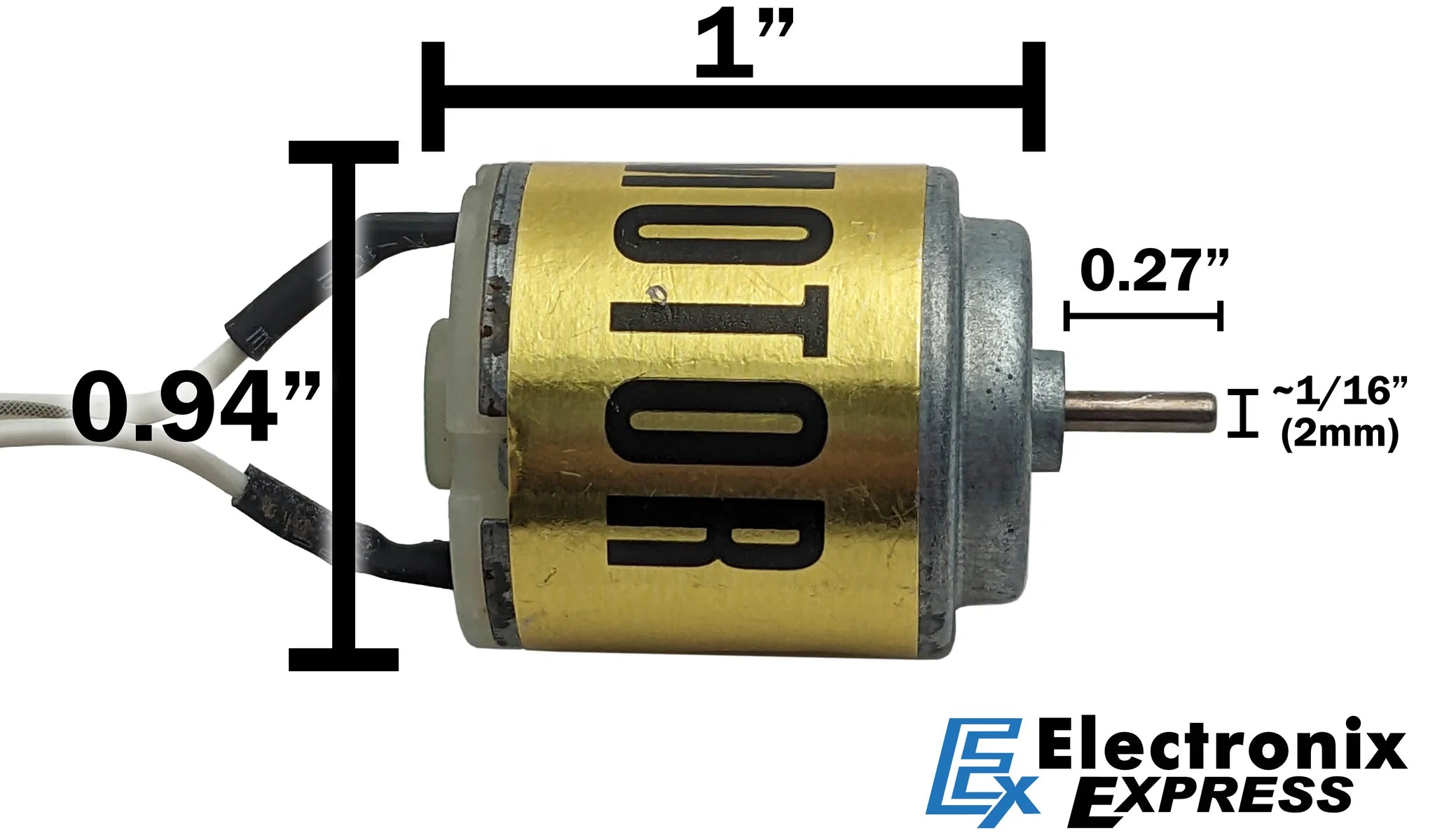 High Torque DC Motor for Solar Panels - 1V 400mA Output, 3ft Wire Leads with Clip, 2mm Shaft - Perfect for DIY Solar Projects, Robotics & Science Experiments