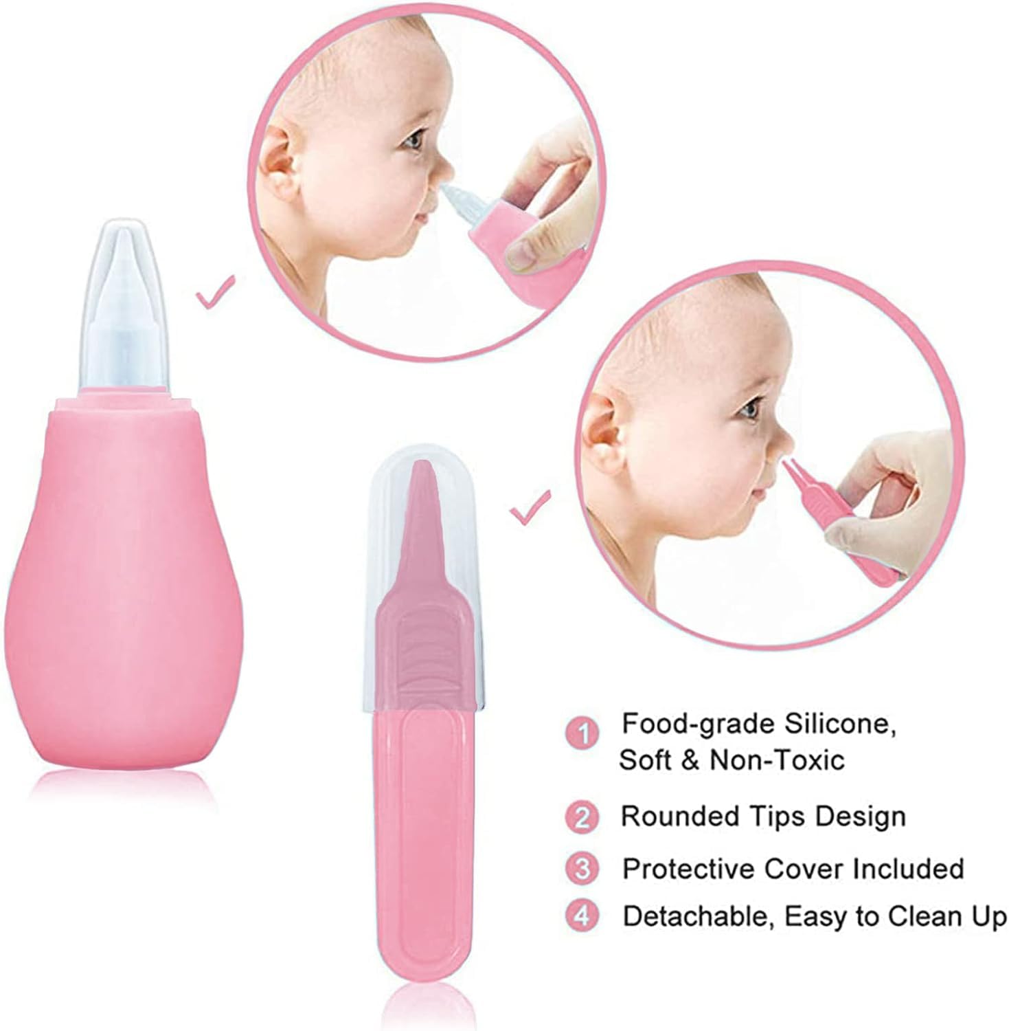 **Baby Grooming Kit for Newborns - Complete Infant Care Set with Hair Brush, Comb, Nail Clipper & Nasal Aspirator - Essential Baby Grooming Supplies for Girls & Boys (Pink) - Perfect for Bath Time, Travel & Daily Baby Care**