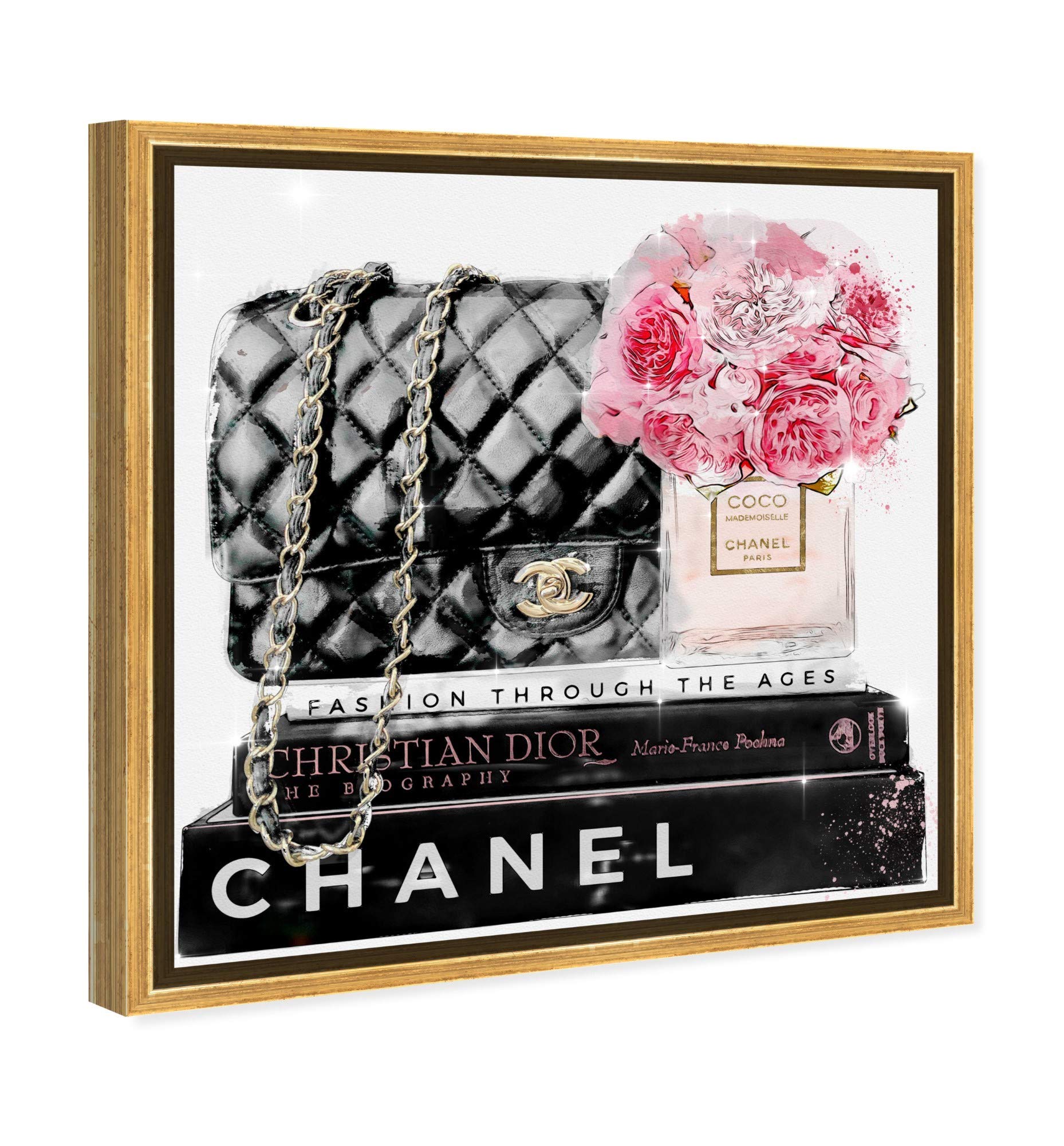 Oliver Gal Artist Co. Elegant Essentials Paris Framed Wall Art Canvas Print - Fashion & Glam Home Decor, 30x30 Inches Gold Floater Frame - Perfect for Living Room, Bedroom & Office Décor
