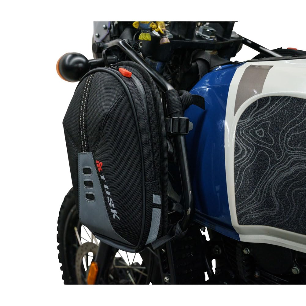 TUSK Sidekick Semi-Rigid Motorcycle Tank Saddle Bags - Waterproof Storage for ADV, Off-Road & Touring Bikes - Perfect for Camping Trips & Long-Distance Rides